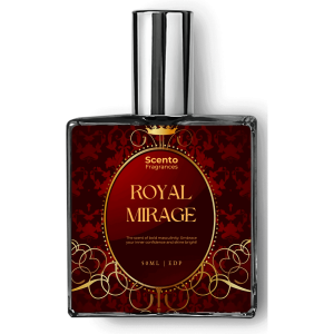 Royal Mirage Perfume by scento fragrances, scento fragrances new perfumes, bacarat rouge 540 impression by scentof rargances scento fragranecs logo, bacaratrouge impression perfume, best impression of bacarat rouge new perfumes