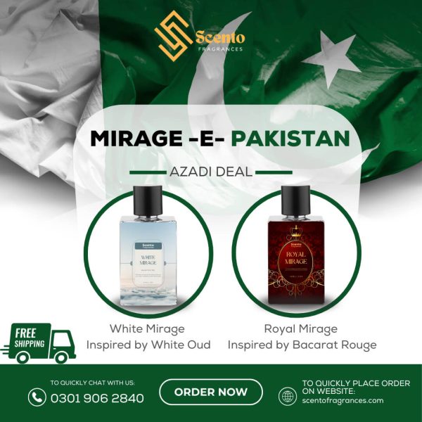 Azaadi deal by scneto Fragrances, scento fragrances royal mirage e pakistan deal, Affordable deal in 26000 affordable perfumes scentof ragrqances azadi deal , am fragrances, lattaffa, white oud bacarat rouge 540 m,fk