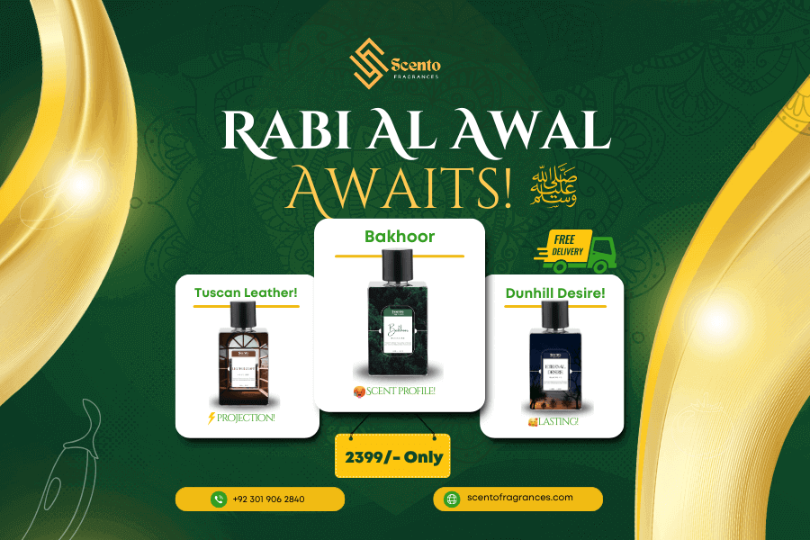 Rabi AL awal DEal by scento fragrances, bakhoor impression, bakhoor green scento fragrances, deals by rabi al awal deals, scento fragrances, new fragrances, best impressions store in paksitan, new perfume making, oils, dunhill desire, tuscan leather, perfumery