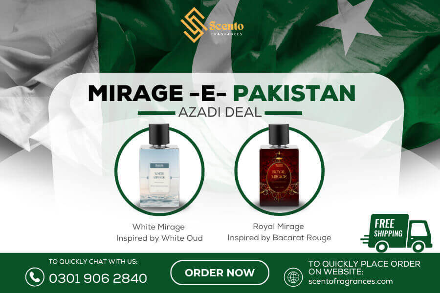 Azaadi deal by scneto Fragrances, scento fragrances royal mirage e pakistan deal, Affordable deal in 26000 affordable perfumes scentof ragrqances azadi deal , am fragrances, lattaffa, white oud bacarat rouge 540 m,fk